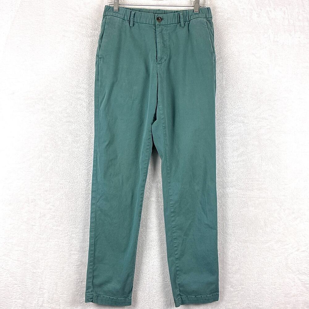 Bear Bottom Pants Mens M Green Pull On Elastic Waist Chino Preppy Classic